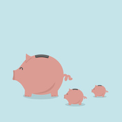 Piggy bank , vector illustration.