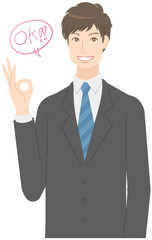 男性　スーツ　表情