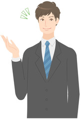 男性　スーツ　表情