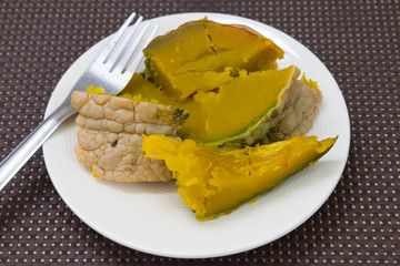 Pumpkin steamed foods with high vitamin