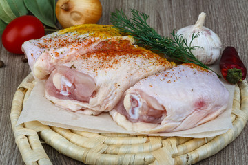 Raw chicken thights