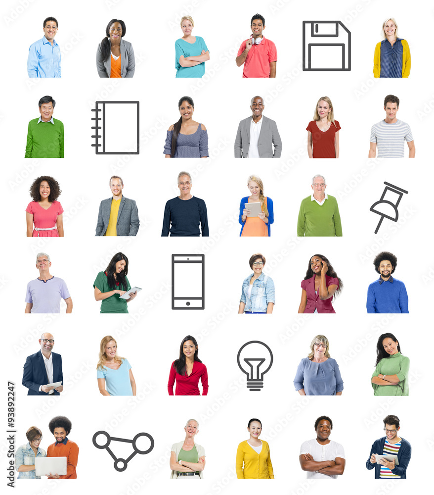 Poster people community technology connection networking concept