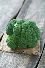 broccoli on wooden table