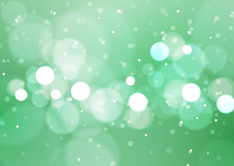 Abstract Bokeh Lights on Green Background