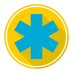 Emergency icon, Hospital sign, Medicine vector sign with long shadow