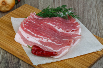 Raw bacon