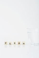 Clean word and water in studio