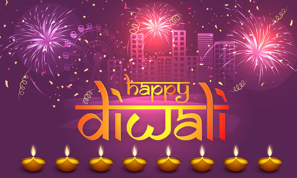 Poster, banner or flyer for Happy Diwali.