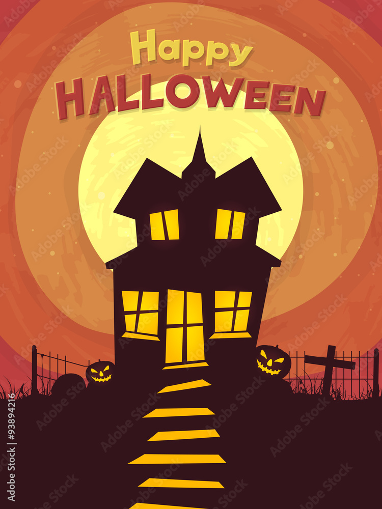 Canvas Prints haunted house for halloween party celebration.