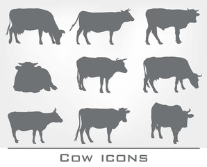set of cow icons