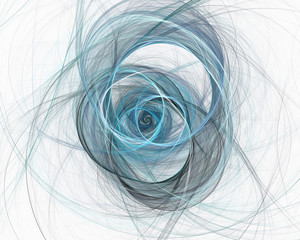 Abstract fractal design. Blue circles on white.