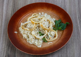 Squid risotto