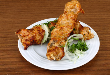 Grilled kebab meat