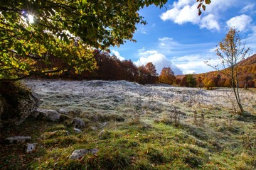 Obraz premium AUTUNNO E BRINA IN MONTAGNA