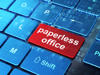 Fototapeta premium Business concept: Paperless Office on computer keyboard