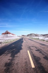 Petrified Forest Road  - Tepees in the Blue Mesa area in Petrified Forest National Park in Arizona, Route 66 USA