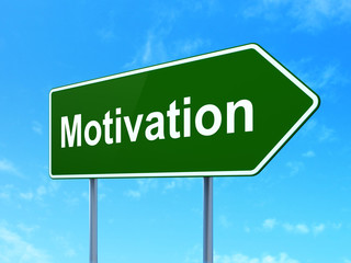 Business concept: Motivation on road sign background