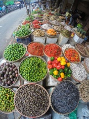 Fruits and vegetables at asian market