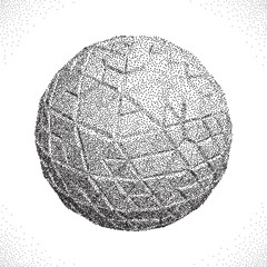 Abstract 3D shape. Halftone style