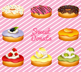 Donuts in different flavor