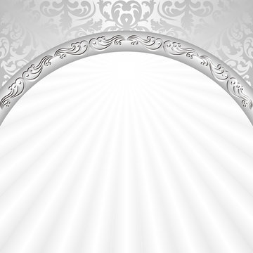 White Background With Silver Ornaments