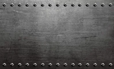 Rolgordijnen Metal background, riveted metal plate © Avantgarde