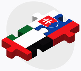 United Arab Emirates and Slovakia Flags