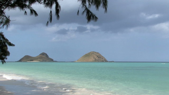 Beach sand and island tropical Oahu Hawaii HD
