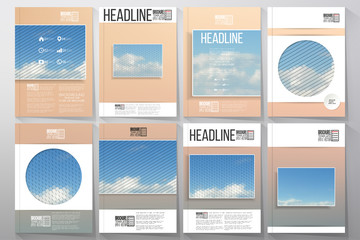 Business templates for brochure, flyer or booklet. Blue sky with