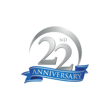 22nd anniversary ring logo blue ribbon