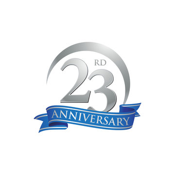 23rd anniversary ring logo blue ribbon