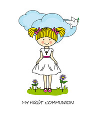 Girl First Communion card