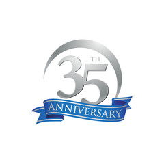 35th anniversary ring logo blue ribbon