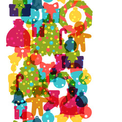 Merry Christmas and Happy New Year seamless pattern