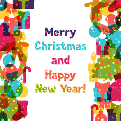 Merry Christmas and Happy New Year invitation card