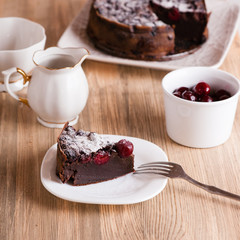 Chocolate cake with sour cherries