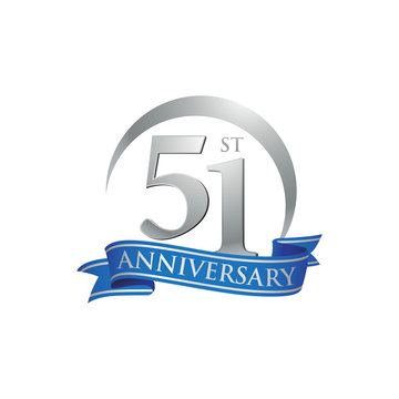 51st anniversary ring logo blue ribbon