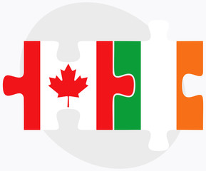 Canada and Ireland Flags