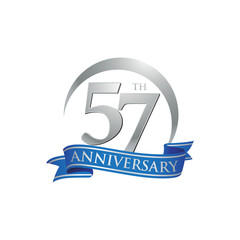57th anniversary ring logo blue ribbon