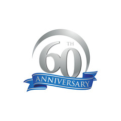 60th anniversary ring logo blue ribbon