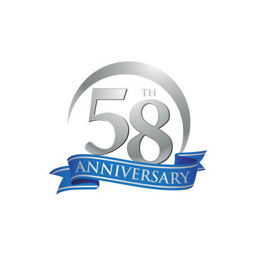 58th anniversary ring logo blue ribbon