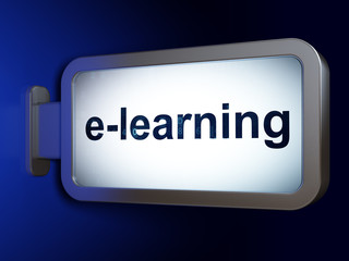 Learning concept: E-learning on billboard background