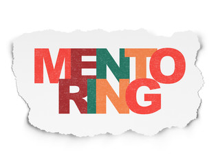 Studying concept: Mentoring on Torn Paper background