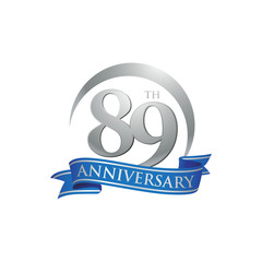 89th anniversary ring logo blue ribbon
