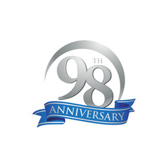 98th anniversary ring logo blue ribbon