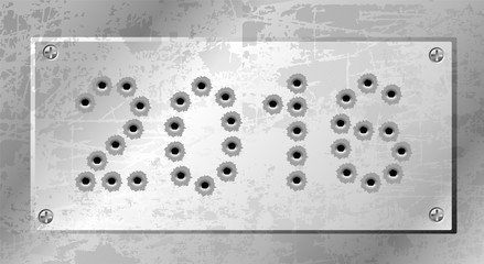 2016 of gun bullets holes