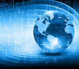 Obraz premium Best Internet Concept of global business. Globe, glowing lines