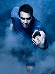 man rugby player  isolated - obrazy, fototapety, plakaty