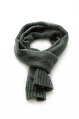 Warm scarf on a white background