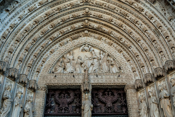 detail of the front of toledo's cathedral